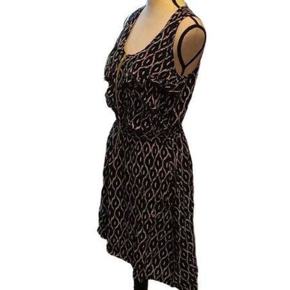 Xhilaration Black & Yellow Front Zip Knee Length Dress Women's Size Large - Picture 2 of 6